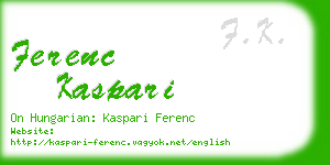 ferenc kaspari business card